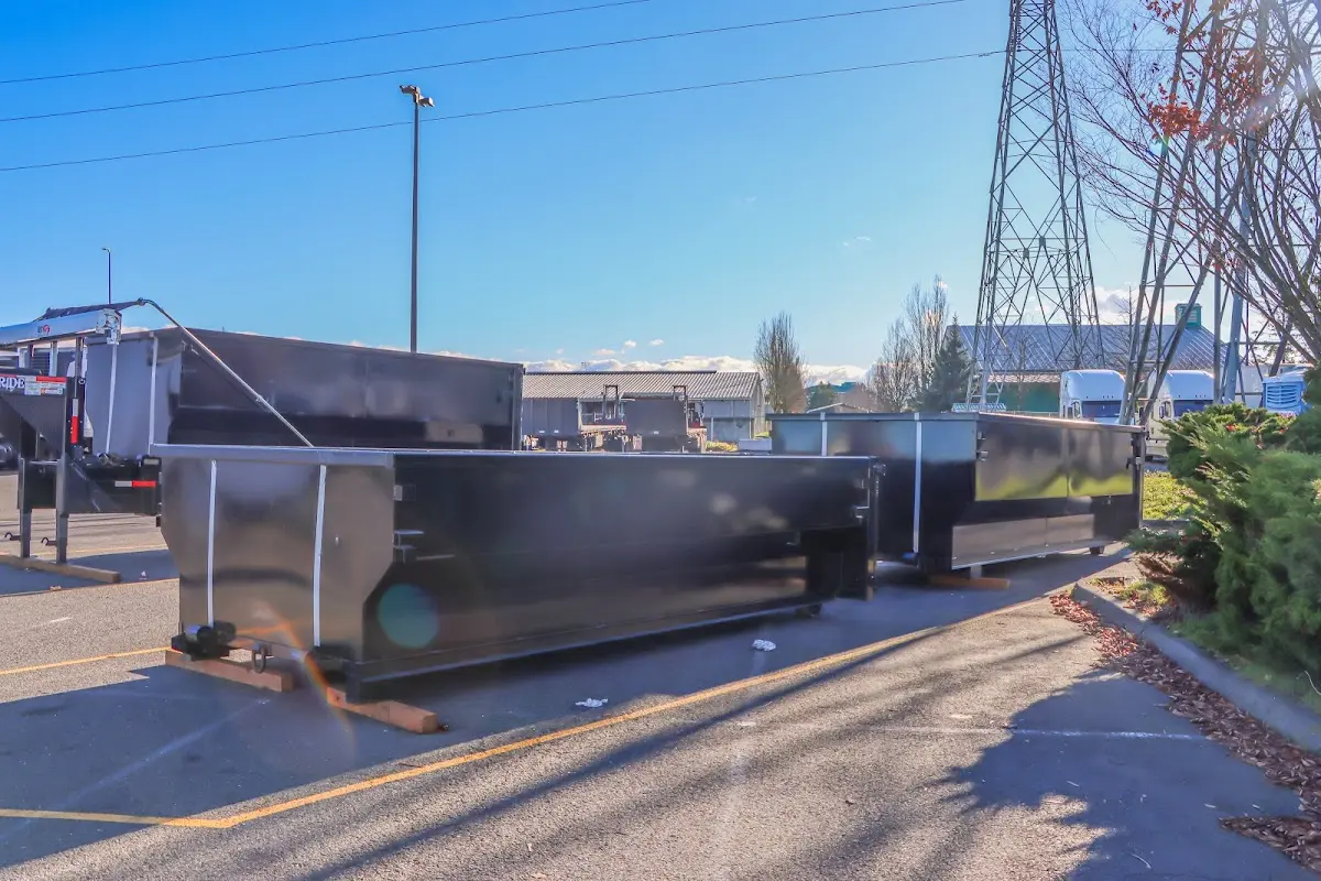 Roll-off dumpster ready for waste disposal at job site for Construction Dumpster Rental in Bayou Cane